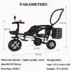 ZOCWJK Tandem Tricycle,Front seat with Belt,Back seat with Sponge guardrail and armrest,Parent Push Stroller Trike,Ride-on Bike with Pedals,3 Wheels Bicycle (Green-Titanium Wheel view 2