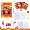 12Pcs Fire Protection Theme Firefighter Truck Patterns Mini Coloring Book Bulk DIY Art Drawing Activity Book Set for Birthday Party Gifts Favor Supplies view 3