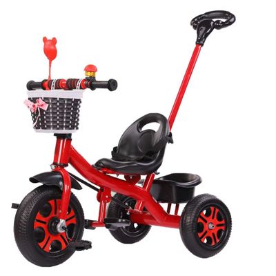 ZOCWJK Push Stroller,3 Wheels Bicycle,Ride-on Trike with Pedals,Tricycle with Adjustable seat,seat with Belt Red(