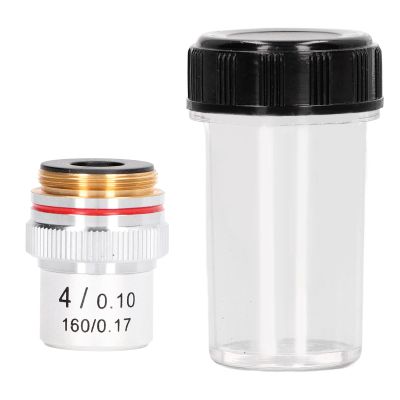 4X Achromatic Microscope Objective, 195 Biological Microscope Objective Lens 160/0.17 with 20.2mm Standard Interface