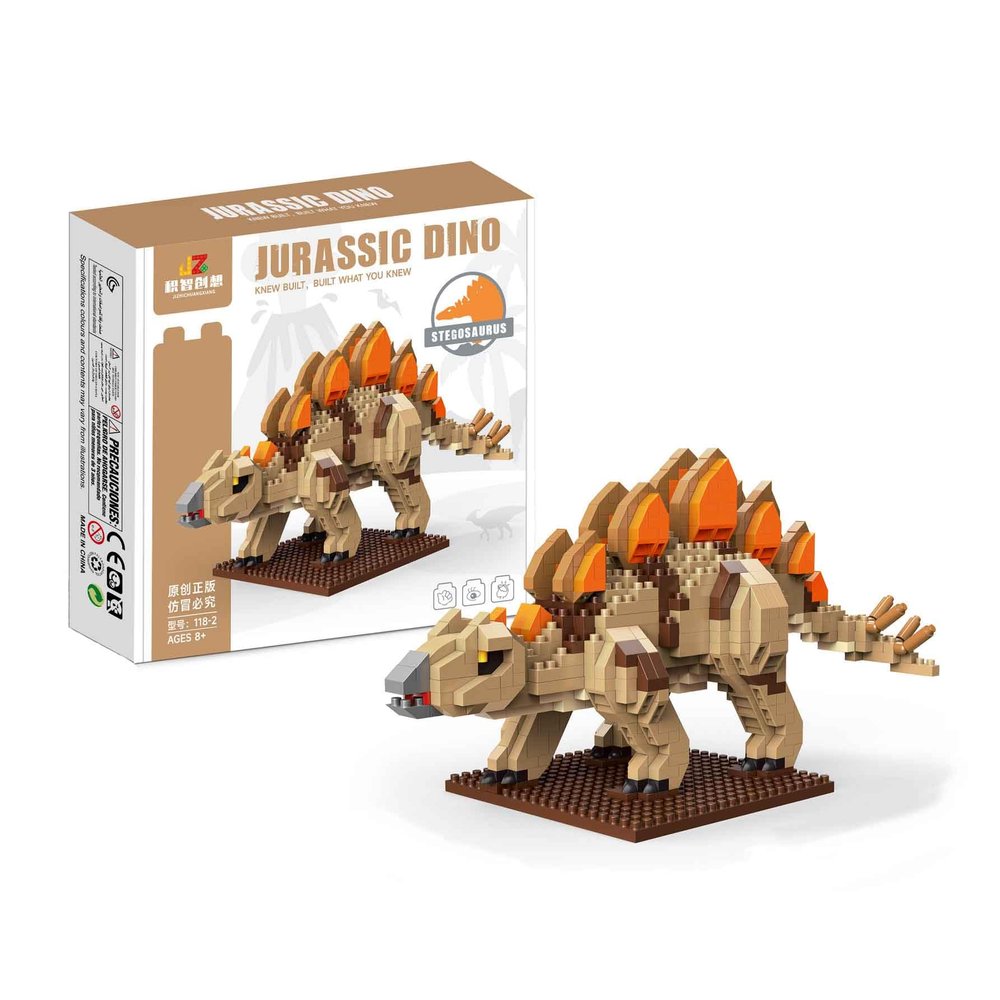 Aigidusansu Jurassic Dinosaur Micro Building Blocks, 900pcs Stegosaurus Tyrannosaurus Rex DIY Mini Diamond Blocks Bricks Toy for Boys Age 8-12 14+ Teens Adults