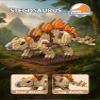 Aigidusansu Jurassic Dinosaur Micro Building Blocks, 900pcs Stegosaurus Tyrannosaurus Rex DIY Mini Diamond Blocks Bricks Toy for Boys Age 8-12 14+ Teens Adults view 3