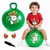 EVERICH TOY Hopper Ball for Kids 18In Sit On Bouncy Balls with Handle for Indoor Outdoor Active Play, Green Christmas Inflatable Boys Girls Gifts for 4 5 6 7 8 Years Old with Christmas Reindeer Ears view 1