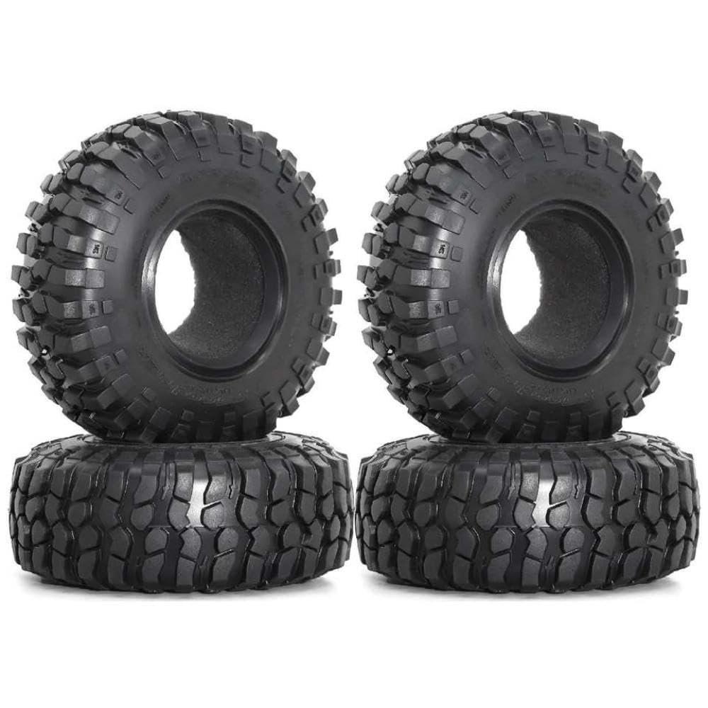 4pcs 1.9 Inch 106mm RC Rock Crawler Tires with Solid Beadlock Rims Compatible with 1 10 Scale D110 TF2 Off Road RC Vehicles