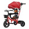 ZOCWJK 1.5-5 Years Old Toddler Stroller Buggies with Canopy,Reversible seat with guardrail and Belt,Kids trikes with Parent Handle,Child Tricycle Titanium Wheel,Rear Wheel with (Red-with Canopy view 1