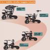ZOCWJK 1.5-5 Years Old Toddler Stroller Buggies with Canopy,Reversible seat with guardrail and Belt,Kids trikes with Parent Handle,Child Tricycle Titanium Wheel,Rear Wheel with (Red-with Canopy view 2