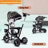ZOCWJK 1.5-5 Years Old Toddler Stroller Buggies with Canopy,Reversible seat with guardrail and Belt,Kids trikes with Parent Handle,Child Tricycle Titanium Wheel,Rear Wheel with (Red-with Canopy view 4