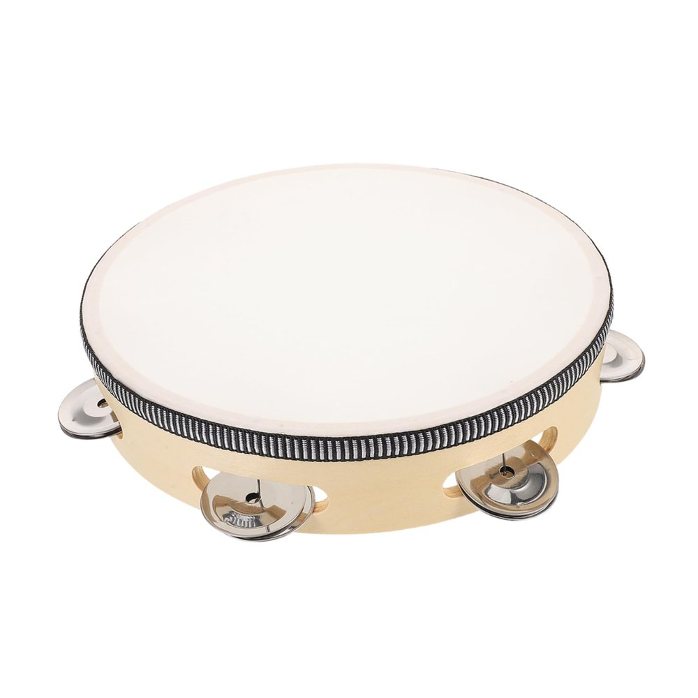 Gadpiparty Wooden Frame Hand Clapping Drum for Portable Percussion Instrument with Bells Orff Method Educational for Music Learning Coordination and Party Entertainment