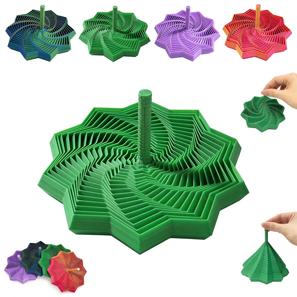 3D Printed Expanded Sensory Fidget Star,Expandable Fractal Fidget Toys Hexagon with Handle,Honeycomb Whirling Spiral Design,for Adults, Perfect for Christmas, Birthday Expandable Gifts (M1, 6.89in)
