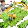 XINNOVEL 2-Tier Large Puzzle Race Car Track Set for Kids 3-5, Puzzle Tracks Car Play Set, Race Tracks Toys for Toddler Boys 3 4 5 6 Year Old, Birthday Gifts for Kids 3 4 5 6 7 8 Year Old Boys Girls view 1