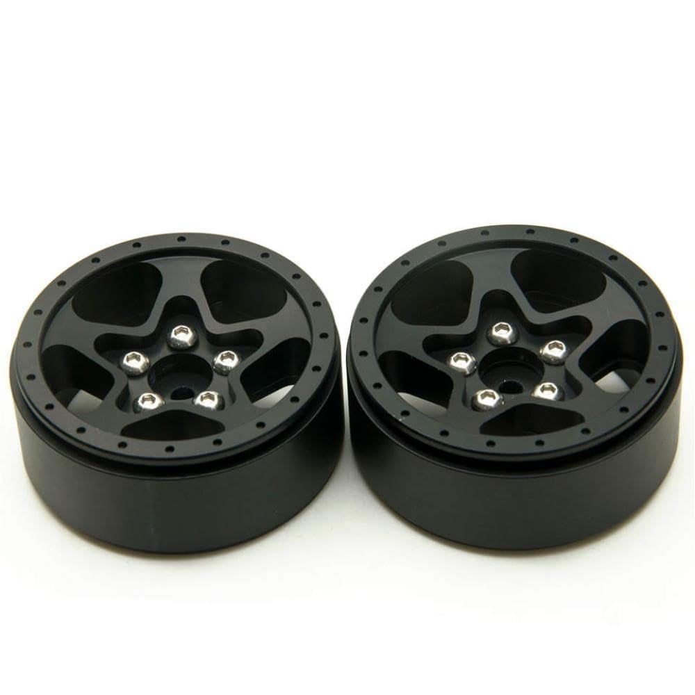 24mm Width 1.9 Inch Compatible with 1 10 Scale RC Crawler CC01 RC Climbing Car Parts(Black 2PCS)