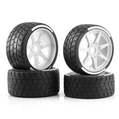 4pcs 17mm Wheel Hex Compatible with 1 7 Scale RC Cars Compatible with 53 107 42 100 Tire Tyre Fits Felony FSR Model GT Upgrade Parts(White)