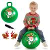 ZOOJOY Hopper Ball for Kids 3-8, 18 in Green Hippity Hop Balls, Bouncy Ball with Handle for Boys & Girls Indoor Outdoor Play, Inflatable Christmas Balls Bounce Hopping Toys with Pump view 1