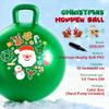ZOOJOY Hopper Ball for Kids 3-8, 18 in Green Hippity Hop Balls, Bouncy Ball with Handle for Boys & Girls Indoor Outdoor Play, Inflatable Christmas Balls Bounce Hopping Toys with Pump view 2