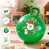 ZOOJOY Hopper Ball for Kids 3-8, 18 in Green Hippity Hop Balls, Bouncy Ball with Handle for Boys & Girls Indoor Outdoor Play, Inflatable Christmas Balls Bounce Hopping Toys with Pump view 4