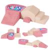 HAHASOLE Foam Climbing Blocks with Ball Pit, Climbing Toys for Toddlers, Foam Climb and Crawl Activity Playset Indoor, Soft Play Equipment for Toddler Crawling Sliding Playing (Excluding Balls) view 1