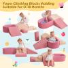 HAHASOLE Foam Climbing Blocks with Ball Pit, Climbing Toys for Toddlers, Foam Climb and Crawl Activity Playset Indoor, Soft Play Equipment for Toddler Crawling Sliding Playing (Excluding Balls) view 2