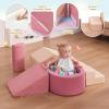 HAHASOLE Foam Climbing Blocks with Ball Pit, Climbing Toys for Toddlers, Foam Climb and Crawl Activity Playset Indoor, Soft Play Equipment for Toddler Crawling Sliding Playing (Excluding Balls) view 4