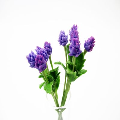 1:12 Miniature Globe Amaranth 2 Bunch Clay Flower Fairy Garden Dollhouse 17146, Purple