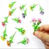 1:12 Miniature Cattleya Orchid 2 Bunch Clay Flower Fairy Garden Dollhouse 17198, Pink view 4