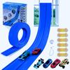 Nigwet Flexible Race Track for Kids - 15 Ft Flex Track Race Car Tracks with Car Ramp Toy, Fit for Monster Truck Track & Kids' Play Cars, Race Tracks for Toddlers 1-3, Portable Racetrack (Deep Blue) view 2
