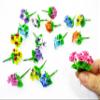 1:12 Miniature Mixed Pansy 2 Bunch Clay Flower Fairy Garden Dollhouse 17128, Yellow-Purple/White-Purple view 3