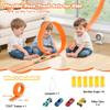 Nigwet Flexible Race Track for Kids - 15 Ft Flex Track Race Car Tracks with Car Ramp Toy, Fit for Monster Truck Track & Kids' Play Cars, Race Tracks for Toddlers 3+, Gifts for Boys Girls (Orange) view 4