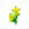 1:12 Miniature Vanda Orchid 2 Bunch Clay Flower Fairy Garden Dollhouse 17111, Yellow view 1