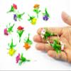 1:12 Miniature Vanda Orchid 2 Bunch Clay Flower Fairy Garden Dollhouse 17111, Yellow view 3
