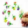 1:12 Miniature Vanda Orchid 2 Bunch Clay Flower Fairy Garden Dollhouse 17111, Yellow view 4