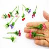 1:12 Miniature Globe Amaranth 2 Bunch Clay Flower Fairy Garden Dollhouse 17148, White-Pink/Pink view 4