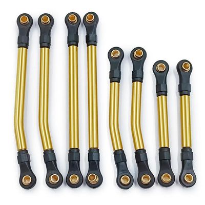 8PCS Metal Linkage Set Compatible with 1 18 Scale RC Crawler Chassis Compatible with Various Off Road Models(Brass)