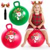 EVERICH TOY 2-Pack Hopper Ball for Kids 18In Sit On Bouncy Ball with Handle with Christmas Reindeer Ears, The Top Green & Red Christmas Boys Girls Gifts for 4 5 6 7 8 Yr Old Indoor Outdoor Active Play view 1