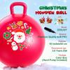 ZOOJOY Hopper Ball for Girls & Boys 3-8 with Free Hair Clips, Santa Claus Red 18in Bouncy Ball with Handle for Kids, Christmas Hopping Toys Indoor and Outdoor Play Includes Pump view 2