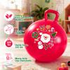 ZOOJOY Hopper Ball for Girls & Boys 3-8 with Free Hair Clips, Santa Claus Red 18in Bouncy Ball with Handle for Kids, Christmas Hopping Toys Indoor and Outdoor Play Includes Pump view 4
