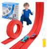 Nigwet Flexible Race Track for Kids - 15 Ft Flex Track Race Car Tracks with Car Ramp Toy, Fit for Monster Truck Track & Kids' Play Cars, Race Tracks for Toddlers 1-3, Portable Racetrack (Red) view 1