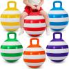 Jerify 6 Pcs 18 Inch Hopper Balls Hopping Jumping Outdoor Bouncy Ball with Handles Carnival Outdoor Games Inflatable Striped Bouncing Ball Ride on Toys for Indoor Sports Exercise view 1