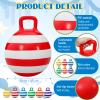 Jerify 6 Pcs 18 Inch Hopper Balls Hopping Jumping Outdoor Bouncy Ball with Handles Carnival Outdoor Games Inflatable Striped Bouncing Ball Ride on Toys for Indoor Sports Exercise view 2