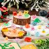 100Pcs Mini Christmas Luminous Figurines, Glow in The Dark Christmas Resin Miniatures Xmas Tree Santa Claus Snowman Reindeer Duck Design for Party Favors Bag Fillers Garden Dollhouse Decor  view 2