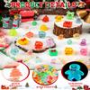 100Pcs Mini Christmas Luminous Figurines, Glow in The Dark Christmas Resin Miniatures Xmas Tree Santa Claus Snowman Reindeer Duck Design for Party Favors Bag Fillers Garden Dollhouse Decor  view 4