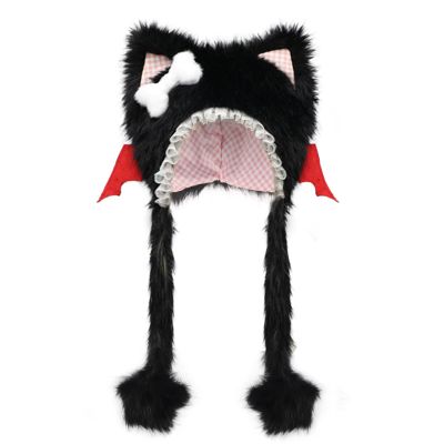 MioCloth Cute Evil Cat Ear Plush Faux Fur Hat Winter Earmuffs Ear Flaps Hood Xmas Halloween Costume Headwear