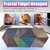 Fractal Fidget Hexagon - Suitable for Relieving Stress, Anxiety, and Tension | Autism, ADHD | Desk Adult Fidgeting Stress Relief Gift (Green Purple Copper 35 Rings) view 2