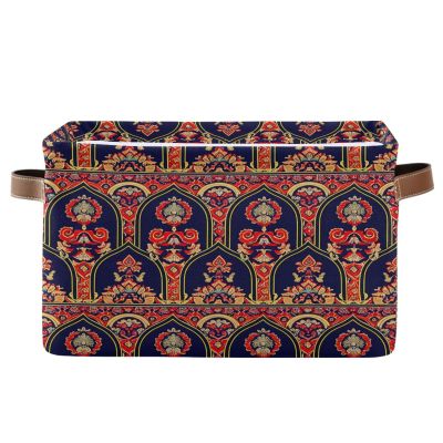 Nander Colorful Floral Pattern Large Storage Baskets for Shelves,1Pcs Fabric Closet Organizers and Storage Bins with Handles Home Organization for Organizing Clothes Toy Nursery