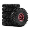 4PCS 1.0'' Aluminum Alloy Wheel Rim Tire Wheel RC Spare Parts for 1/18 TRX4M FMS SCX24 Crawler RC Climbing Car (Red) view 3