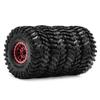 4PCS 1.0'' Aluminum Alloy Wheel Rim Tire Wheel RC Spare Parts for 1/18 TRX4M FMS SCX24 Crawler RC Climbing Car (Red) view 4
