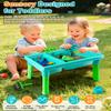 Uiopy Sandbox Kit Sand Table : Sand Playset Bin with Lid Toys Toddler Dinosaur/Ocean Molds Sets Enhance Creativity & Exploration Skills - Outdoor Indoor Sensory Activity Gift for Small Kid Ages 3-5 view 2
