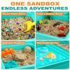 Uiopy Sandbox Kit Sand Table : Sand Playset Bin with Lid Toys Toddler Dinosaur/Ocean Molds Sets Enhance Creativity & Exploration Skills - Outdoor Indoor Sensory Activity Gift for Small Kid Ages 3-5 view 4