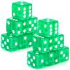 Abilat 12 Pieces 19mm Casino Dice Set Acrylic 6 Sided Game Dices Translucent Square Corner Dice for Casino Vegas Theme Birthday Party Supplies Table Games Board Games (Green) view 1