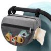 Accmor Insulated Side Sling Stroller Saddle Bag Organizer, Universal Stroller Organizer, Stroller Bag Caddy Organizer, Grey view 2
