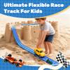 MINDNOOK 16 Ft Flexible Race Car Track Set for Kids, Portable Roll-Up Racetrack with 4 Cars & Suction Cups, Compatible with 1:64 Diecast Toy Cars, Gift for Boys & Girls Ages 4-12 view 2